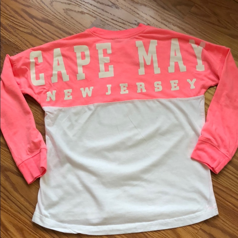 Girls medium neon pink Cape May, NJ tee